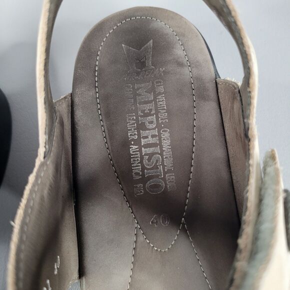 Mephisto Women's Prudy Beige Bucksoft Comfort Sandal Slingback Open Toe Size 10 - Picture 9 of 15
